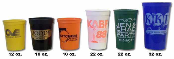 Custom Printed Stadium Cup Sizes