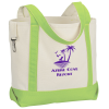 Two-Tone Accent Gusseted Tote Bag
